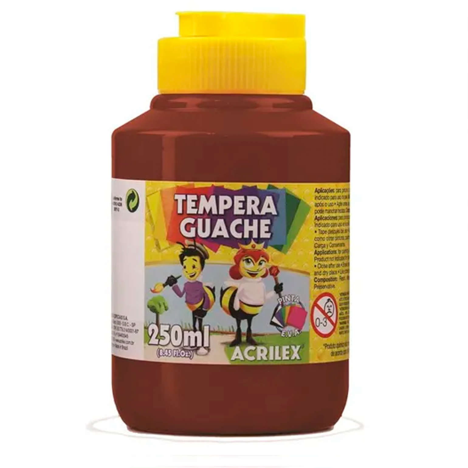 TINTA GUACHE 250ML ACRILEX MARRON