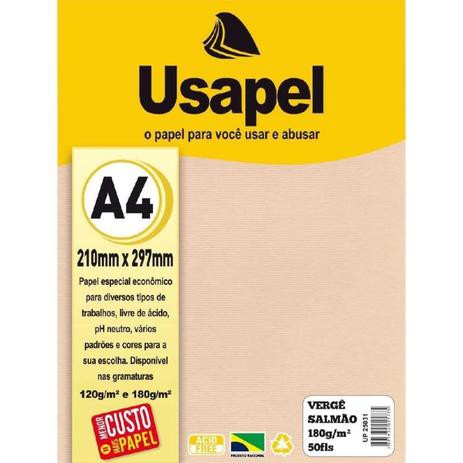 PAPEL USAPEL VERGE SALMÃO C/50 A-4 180G