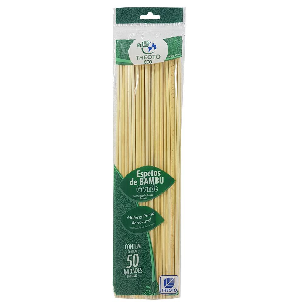 PALITO DE BAMBU PARA CHURRASCO C/50 25CM THEOTO