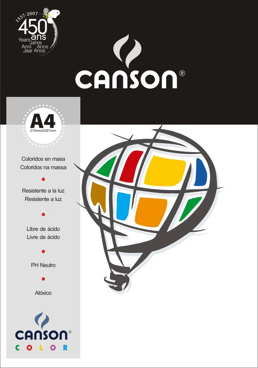 PAPEL CANSON COLOR 180G A4 10F BRANCO