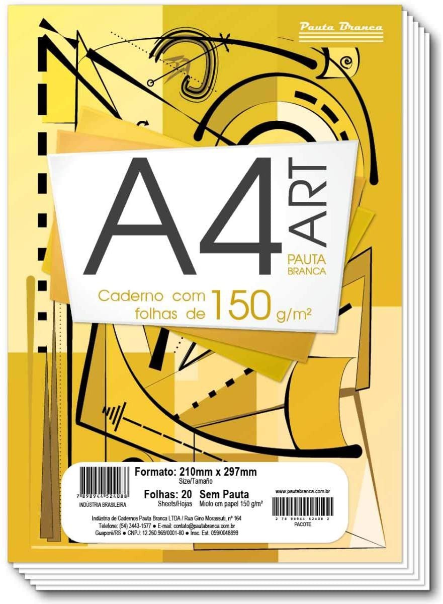 BLOCO A-4 150GR C/20 FLS BRANCO 