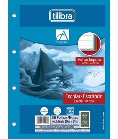 BLOCO PARA FICHÁRIO 4 FUROS 96FLS COLORIDAS TILIBRA