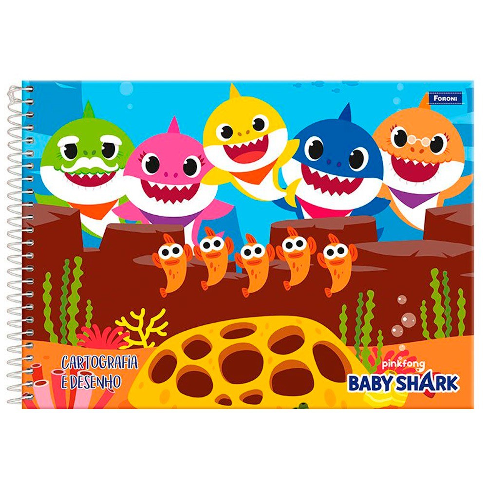 CADERNO DE CARTOGRAFIA E DESENHO CD BABY SHARK TILIBRA