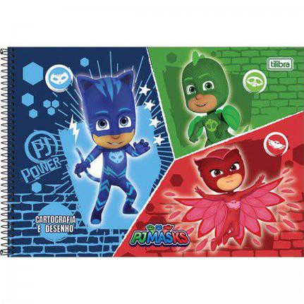 CADERNO CARTOGRAFIA E DESENHO PJ MASKS TILIBRA