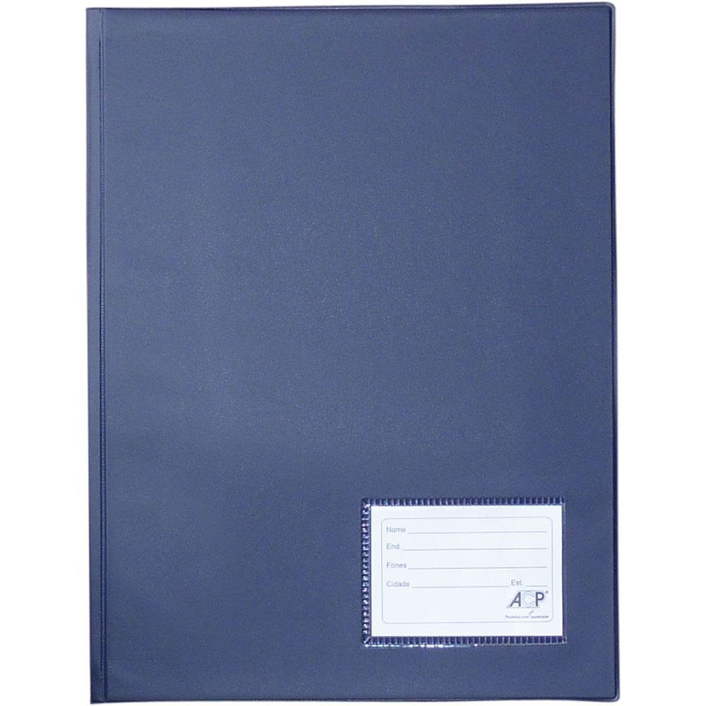 PASTA CATALOGO COM 50 ENVELOPES ACP AZUL