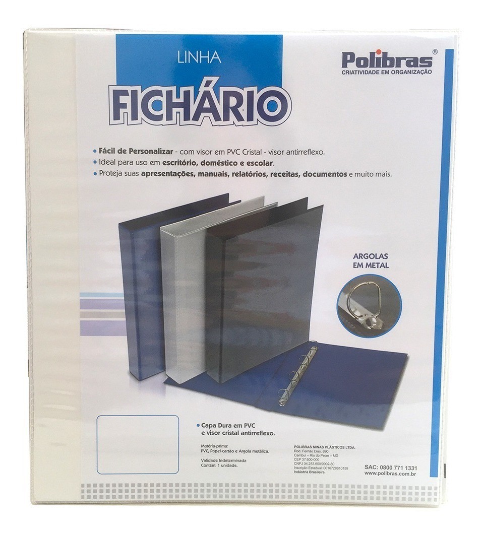FICHARIO UNIV 4 ARG C/BOLSA PRETO POLIBRAS