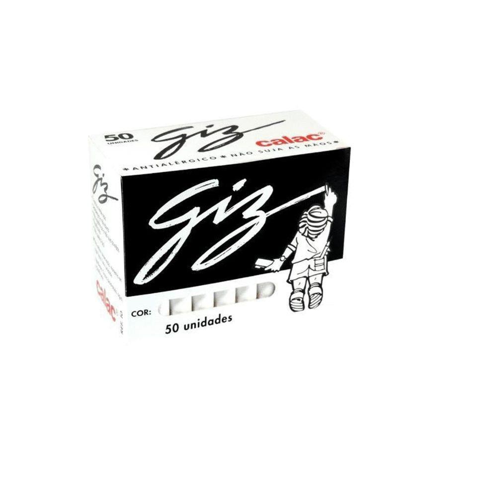 GIZ ESCOLAR BRANCO CALAC 50 UNIDADES