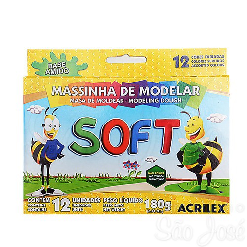 MASSINHA DE MODELAR SOFT C/12 ACRILEX