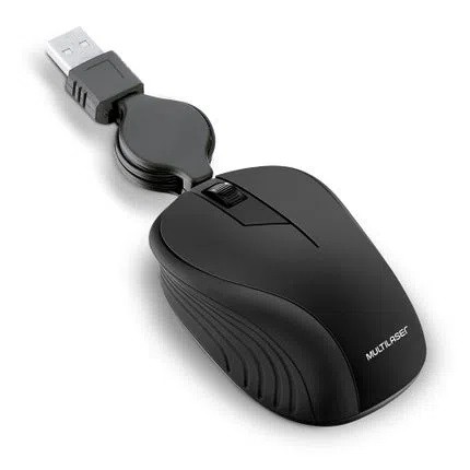 MOUSE RETRÁTIL EMBORRACHADO USB MULTILASER MO231