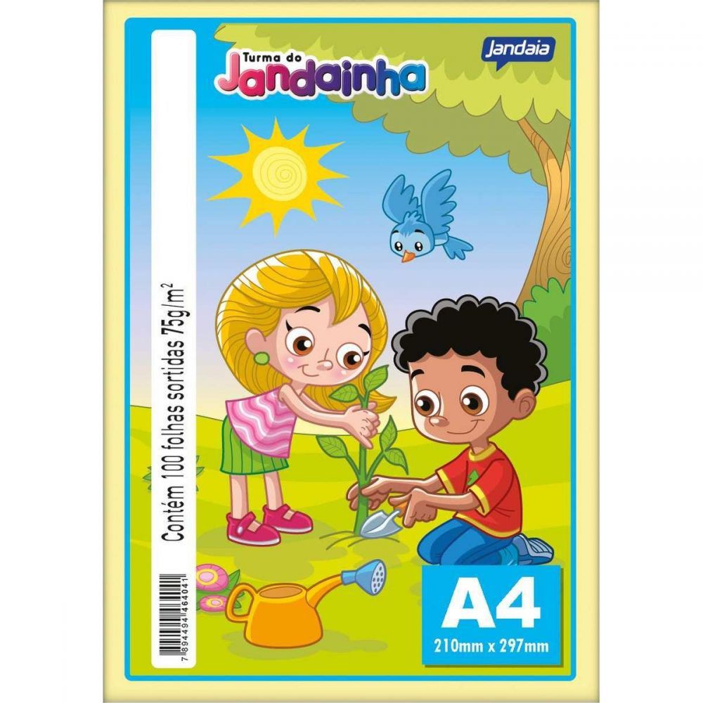 PAPEL A4 COLOR SORTIDO 75G C/100F JANDAINHA