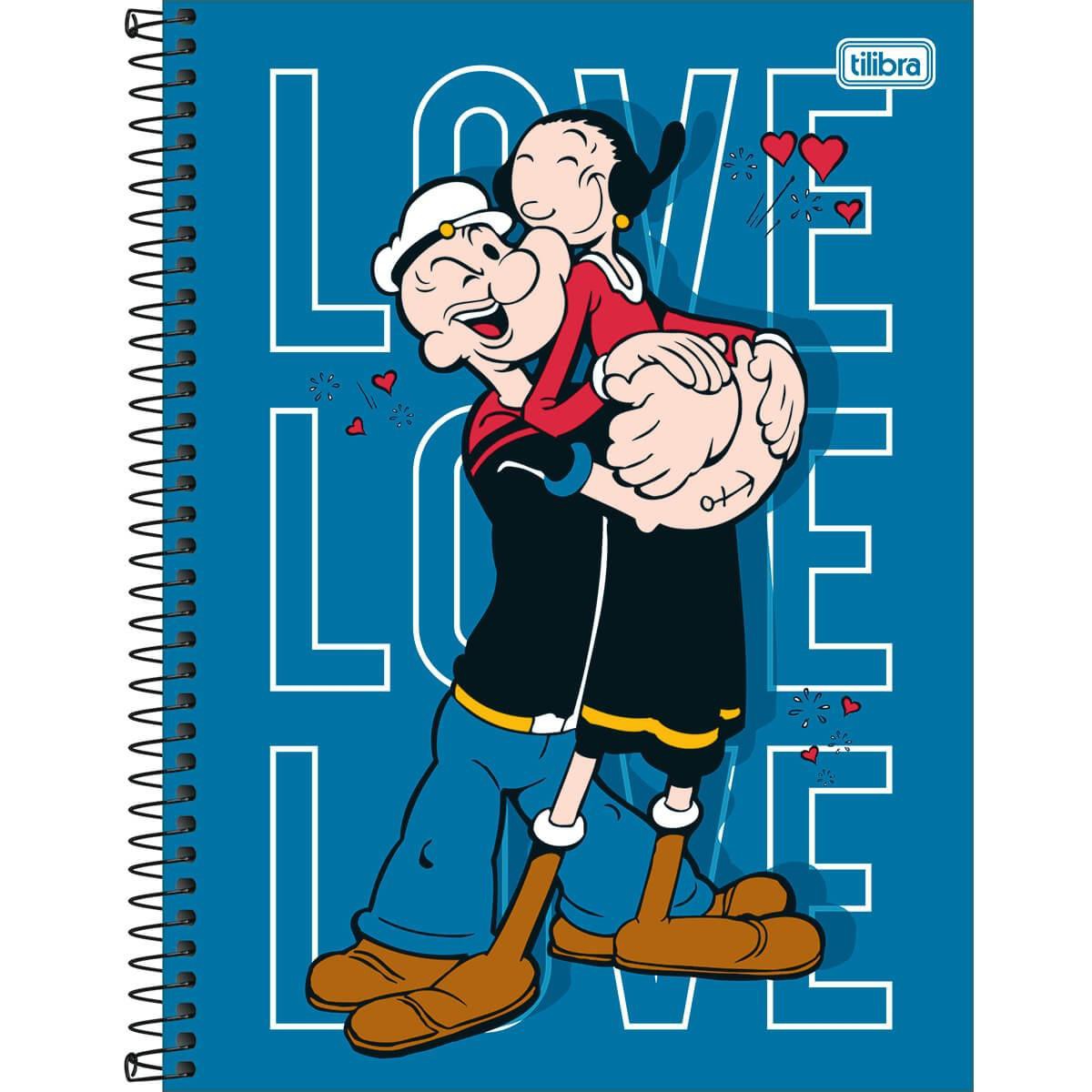 CADERNO UNIVERSITÁRIO TILIBRA 10X1 160F C.D POPEYE C2