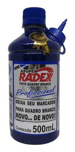 TINTA P/MARCADOR QUADRO BRANCO RADEX 500ML AZUL