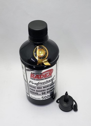 TINTA P/MARCADOR QUADRO BRANCO RADEX 500ML PRETO