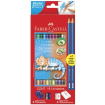 LAPIS DE COR BICOLOR 12=24 KIT FABER