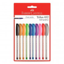CANETA ESFEROGRÁFICA TRILUX C/10 FABER CASTELL
