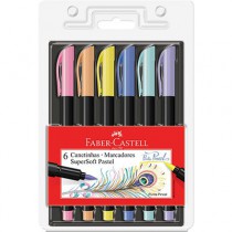 HIDROGRAFICA SUPERSOFT PASTEL 6 CORES FABER CASTELL