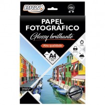 PAPEL FOTOGRAFICO A4 BRW GLOSSY BRILHANTE 210X297MM ALTA QUALIDADE C/50