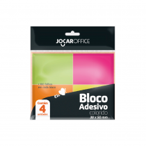 BLOCO ADESIVO FLUORECENTE C/4 BLOCOS LEONORA