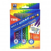 CANETA HIDROCOLOR C/12 CORES RETRATIL TRIS