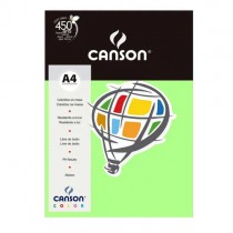 PAPEL CANSON COLOR 180G A4 10F VERDE MAÇA