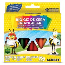 GIZÃO DE CERA C/12 TRIANGULAR ACRILEX