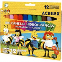 CANETINHA HIDROCOLOR C/12 BIG ACRILEX