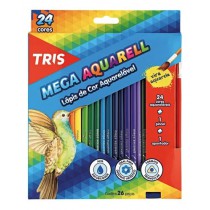 LAPIS DE COR /24 + PINCEL + APONTADOR AQUARELA TRIS
