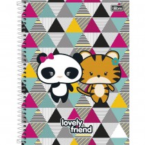 CADERNO UNIVERSITÁRIO CD 10X1 200F LOVELY FRIEND CP2