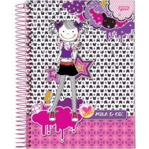 CADERNO UNIVERSITÁRIO C.D 1X1 96F  MILA E CIA CP1