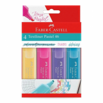 MARCA TEXTO PASTEL TEXTLINER C/4 FABER CASTELL