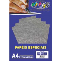 PAPEL FELTRO 30G 10F PRATA OFF PAPER