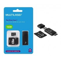 PENDRIVE 16GB 3 EM 1 MULTILASER