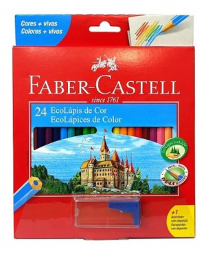 LAPIS DE COR C/24 + APONT. FABER