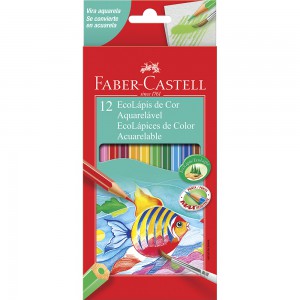 LAPIS DE COR 12 CORES AQUARELAVEL FAB