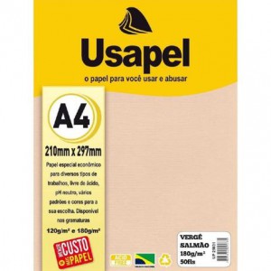 PAPEL USAPEL VERGE SALMÃO C/50 A-4 180G
