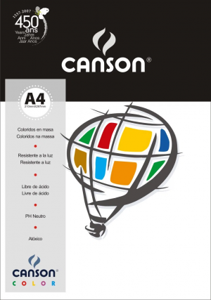 PAPEL CANSON COLOR 180G A4 10F BRANCO
