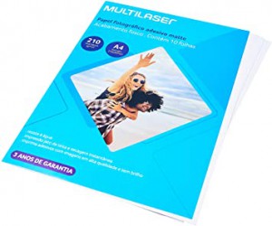 PAPEL A4 GLOSSY ADESIVO 210G 10F MULTILASER