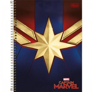 CADERNO UNIVERSITÁRIO CD 1X1 80F CAPITÃ MARVEL CP3