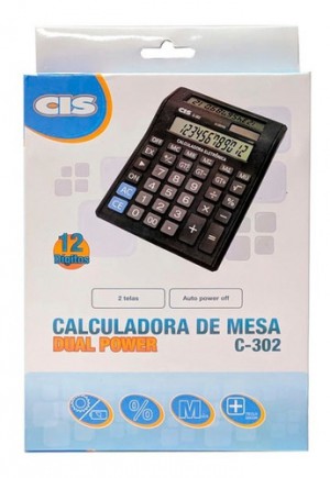 CALCULADORA DE MESA 12 DIGITOS 2 TELAS C302