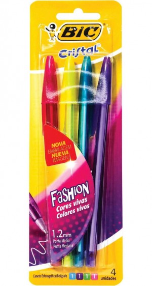 CANETA BIC SHIMMERS CARTELA 4 CORES