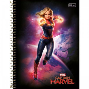 CADERNO UNIVERSITÁRIO CD 1X1 80F CAPITÃ MARVEL CP2