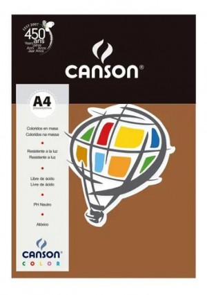 PAPEL CANSON COLOR 180G A4 10F CHOCOLATE