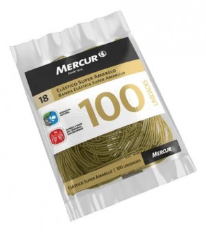 ELASTICO MERCUR SUPER AMARELO N°18 100 UNIDADES