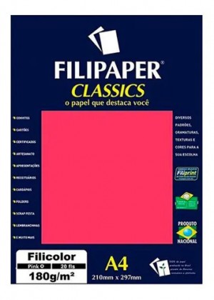 PAPEL FILICOLOR A-4 180GR C/50F PINK