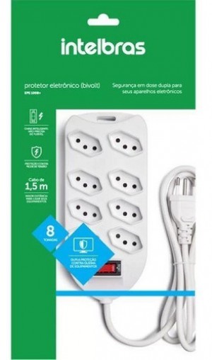 PROTETOR ELETRÔNICO 8 TOMADAS EPE1008