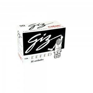 GIZ ESCOLAR BRANCO CALAC 50 UNIDADES