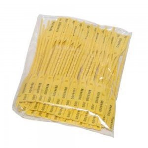 LACRE GRAVADO 16CM PACOTE C/100 AMARELO