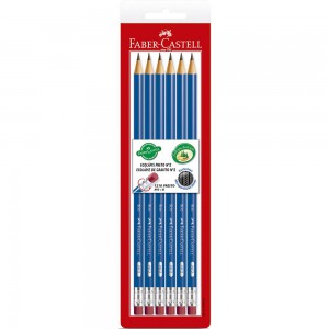 LAPIS GRAFITE C/6  C/BORRACHA FABER