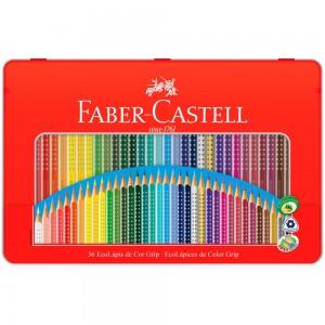 LAPIS DE COR ECOLAPIS GRIP C/36 LATA FABER CASTELL