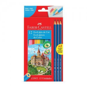 LAPIS DE COR C/12 + 3 LAP.GRAF. FABER